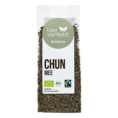Afbeelding van FRUTEG Organic China Green Tea Chun Mee Loser bio van de Zuid Province of Hunan naar Fairtrade Standard Groene thee kavels 100 g