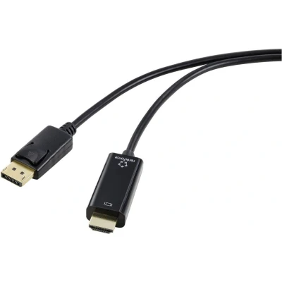 Afbeelding van Renkforce RF 5179192 DisplayPort kabel / HDMI Adapterkabel stekker, A stekker 5.00 m Zwart PVC mantel