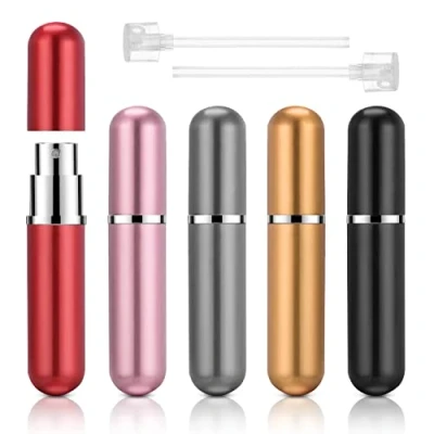 Afbeelding van ACWOO Parfum Verstuiver Flessen, 5 Stuks 5ml Hervulbare Spray Fles, Perfume Atomiser Bottles Mini Reizen Container met 2 Parfumdiffusiepompjes, Fles voor Portemonnee Handtas Zak Bagage