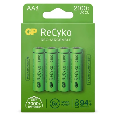 Afbeelding van GP ReCyKo AA 2100mAh 1.2V NiMH Batterij Oplaadbaar 4 Stuks
