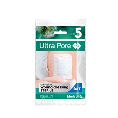 Afbeelding van Medrull Steriel wondverband steriele wondpleisters sterke kleefkracht beschermt tegen snijwonden en krassen afzonderlijk verpakt 6 x 7 cm (5 stuks)