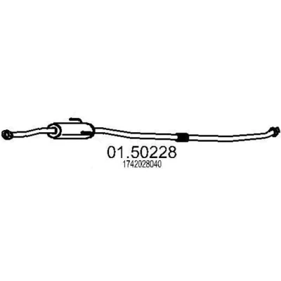Afbeelding van MTS 01.50228 Middendemper 2100mm TOYOTA: RAV4 II SUV (XA20) 2.0 4WD 2000 2005