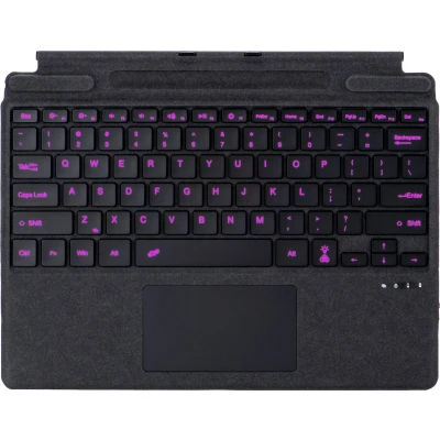 Afbeelding van Toetsenbord geschikt voor Microsoft Surface Pro 9/10/11/Pro X QWERTY Bluetooth Cover Met Touchpad en Verlichting Zwart