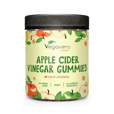 Afbeelding van Vegavero Appelciderazijn Gummyberen 90 stuks Hoog fruitgehalte Vrij van additieven Natuurlijk Appelciderazijngummies Laboratorium getest &amp; veganistisch