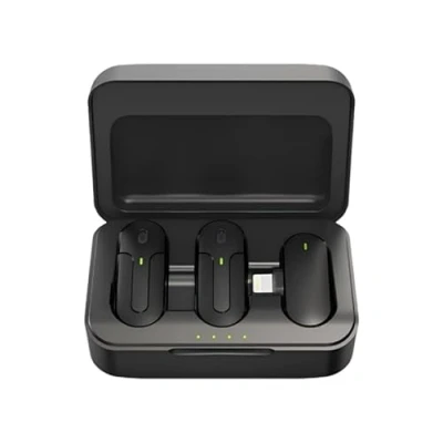 Afbeelding van HUACAM draadloze Mini Lavalier Microfoon, 2 Pack met Oplaadhoes, 70 ft bereik, 6 8 uur lange levensduur van de batterij, sutible voor iPhone revers microfoon video opname, streaming