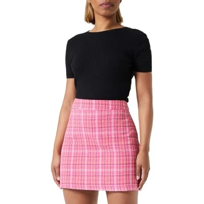 Afbeelding van Trendyol Indigo Geruite Mini Geweven Minirok Van Tweed Twoaw23Et00017