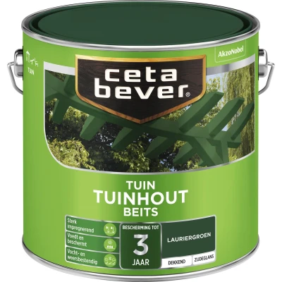 Afbeelding van Ceta Bever Dekkend Tuinhoutbeits 625 Lauriergroen 2,5 liter Blanke lak &amp; Beits