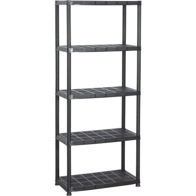 Afbeelding van vidaXL Opbergrek 5 laags 71x38x170 cm kunststof zwart
