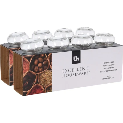 Afbeelding van Kruidenpotjes/voorraadpotjes 8 stuks glas 150 ml Voorraadpot