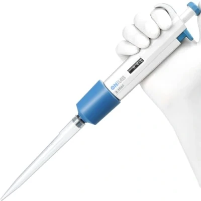 Afbeelding van ONiLAB 2 10 ml Laboratoriumpipet met één kanaal, wetenschappelijk laboratoriummicropipet, handleiding (mogelijk niet beschikbaar in het Nederlands), instelbaar volume, zeer nauwkeurig, pipetteerder