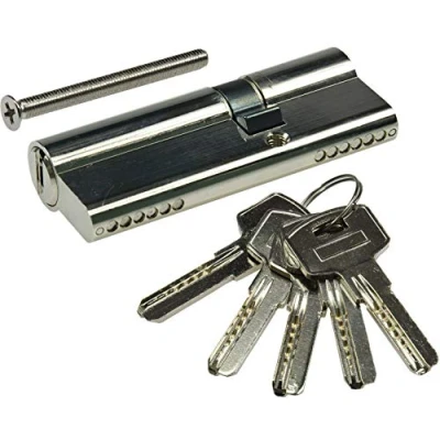Afbeelding van Sluitcilinder, profielcilinder, deurcilinder voor DIN insteeksloten, verhoogde veiligheid, cilinder met 5 veiligheidssleutels, 80 mm, 50 + 30 mm