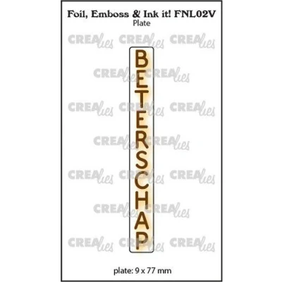 Afbeelding van Crealies Foil, Emboss &amp; Ink it! BETERSCHAP NL (V) FNL02V 9x77mm (10 22)