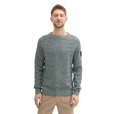 Afbeelding van TOM TAILOR heren trui, 36163 Dark Green Teal Multicolor, 3XL
