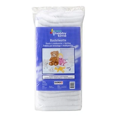 Afbeelding van GLOREX 6 2524 05 Knutselwatten, 1 kg wit, 100% polyester, wasbaar tot 30 C, moeilijk ontvlambaar, ideaal voor knutselen en als vulmateriaal kussens, poppen knuffeldieren