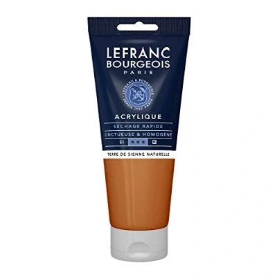 Afbeelding van Lefranc Bourgeois 300424 fijne acrylverf, hoog gepigmenteerd, goede dekking, romige homogene textuur 200ml tube, Raw Sienna
