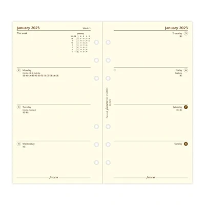 Afbeelding van Filofax Persoonlijke week op twee pagina&#039;s Cotton Cream Engels 2023 Dagboek, 23 68424