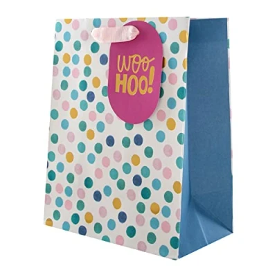 Afbeelding van Hallmark Multi Occasion Medium Gift Bag Roze en Blauw Spot Design