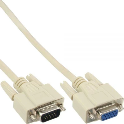 Afbeelding van VGA monitor verlengkabel CCS aders / beige 3 meter