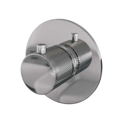 Afbeelding van Brauer Chrome carving inbouwthermostaat inbouwdeel 1 knop chroom Tijdloze uitstraling