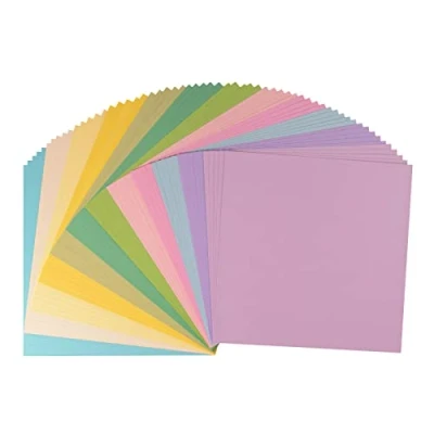 Afbeelding van Vaessen Creative Florence Cardstock papier, kleurenmix lente, 216 g/m², vierkant, 30,5 x cm, 60 stuks, glad, voor scrapbooking, kaarten maken, stansen en ander papierknutselwerk