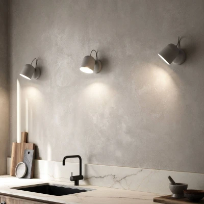 Afbeelding van DFTP by Nordlux Wandlamp Angle, met tuimelschakelaar, grijs