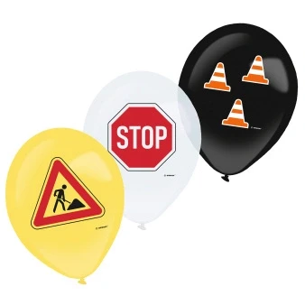 Afbeelding van Constructie Ballonnen 30cm 6 stuks