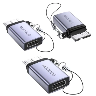 Afbeelding van MOGOOD USB3.0 C Female naar Micro B Male, USB Data Adapter, Charging Converter Adapter voor Externe Harde SSD Schijf, Digitale Camera, Telefoon (3 Pack)