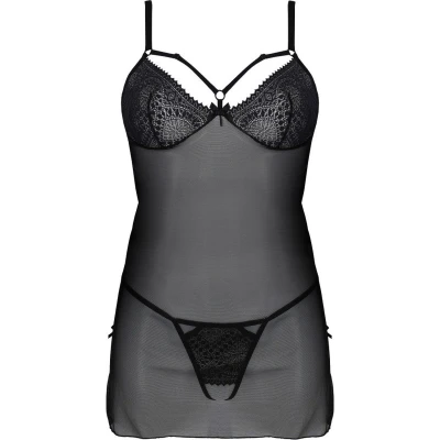 Afbeelding van PE ECO Drosera chemise &amp; thong black