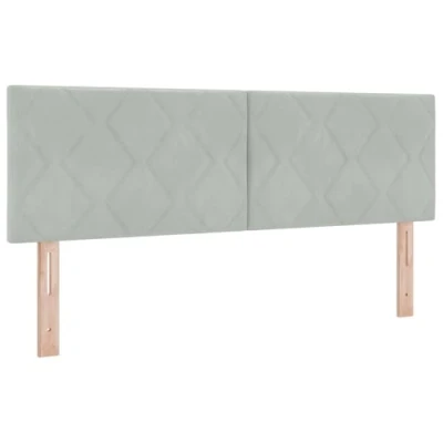 Afbeelding van vidaXL Hoofdbord Diamant Blokontwerp Lichtgrijs 160 cm Fluweel