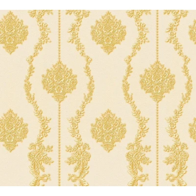 Afbeelding van Leen Bakker A.S. CrÃ ation Behang Barokprint Zandkleurig En Goud 53cm X 10,05 M AS Beige Vinyl Création