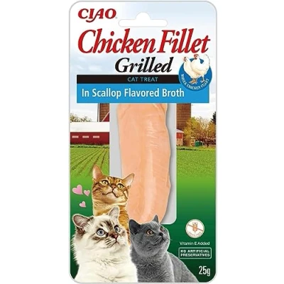 Afbeelding van Inaba Kattensnack Grilled Chicken Sint Jacobsschelp Bouillon 25 gr
