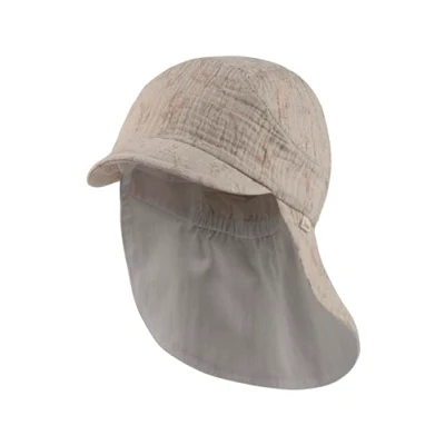 Afbeelding van Sterntaler Peaked cap met nekbescherming gras beige
