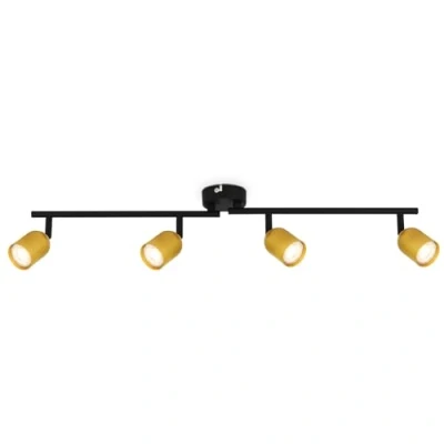 Afbeelding van BRILONER Plafondlamp 2145047 Draaibaar GU10 fitting Gloeilamp niet inbegrepen 70.5 x 8 11 cm Zwart goud