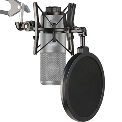 Afbeelding van ATR2500X Microfoon Shock Mount met Pop Filter om Trillingsgeluid te verminderen, Shockmount Matching Mic Boom Arm Stand voor Audio Technica ATR 2500X en ATR2500 USB Condensator van YOUSHARES