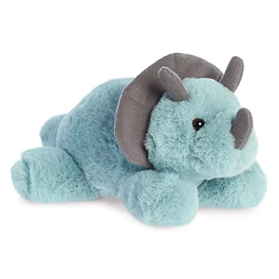 Afbeelding van Triceratops Mini Flopsies Aurora Knuffels Blauw Grijs Dinosaurus Dino 20.5 cm