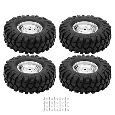 Afbeelding van 4 St¨¹ck RC Auto Reifen Gummirad mit Naben f¨¹r 1/10 Skala Crawler Off Road Truck