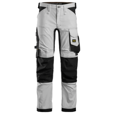 Afbeelding van Snickers 6341 Stretch Werkbroek Wit/Zwart Maat 48 (Jeansmaat 33/32)