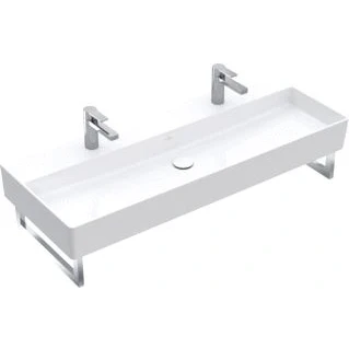 Afbeelding van Villeroy &amp; Boch Memento 2.0 dubbele wastafel wit ceramic+ (120 x 47