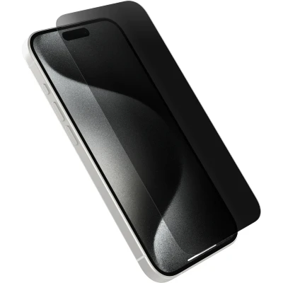 Afbeelding van OtterBox Premium Pro Glass Privacy Guard glazen schermbeschermer voor iPhone 16 Max, gehard glas, superieure krasbescherming, overleeft vallen tot 1,8 meter, Zonder Verpakking