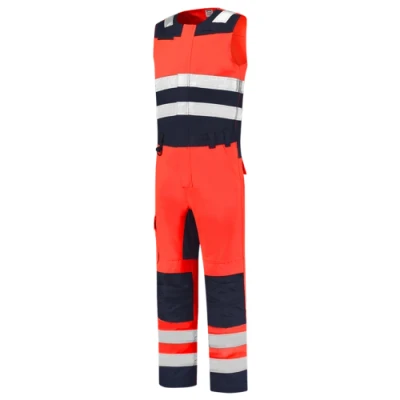 Afbeelding van Tricorp 753007 Bodybroek High Vis Bicolor Fluo Rood/Inkt