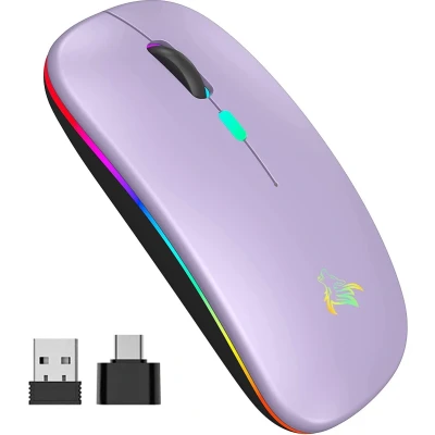 Afbeelding van Oplaadbare Bluetooth LED Muis Dual Mode, Ergonomisch, Stil PC, Mac OS, Android, Windows