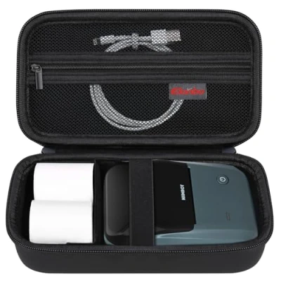 Afbeelding van Elonbo Draagtas voor NIIMBOT B1 Label Maker Machine, Draagbare Mini Draadloze Bluetooth Printer Reistas, Kleine Handheld Labeler Opberghouder, Mesh Pocket Past Papier, Zwart