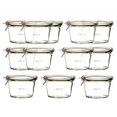 Afbeelding van 12x WECK weckpot 370ml (1/4 liter) met deksel