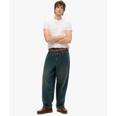 Afbeelding van Superdry Mannen Cult 90s Baggy Jeans Donkerblauw Grootte: 30/32