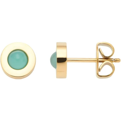 Afbeelding van Leonardo Jewels Oorstekers Isa, 1 paar kleine ronde stekers met aquakleurige facetgeslepen glassteen, goudkleurig Roestvrij staal, sieraden cadeau voor dames, 023398, Eine Grösse,