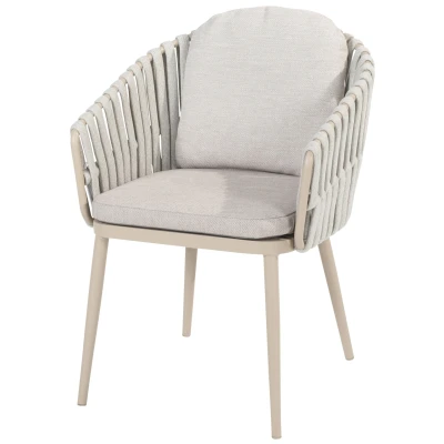 Afbeelding van TASTE By 4 Seasons Eva Dining Tuinstoel Latte Beige Tuinstoelen