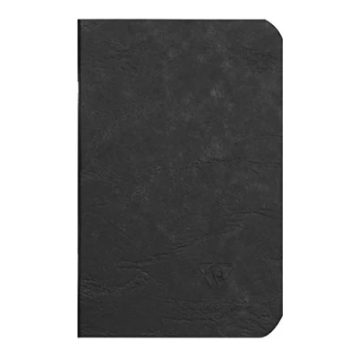 Afbeelding van Clairefontaine 734101C Collection Age Bag Un Carnet Agrafé Zwart 9x14 cm 96 Pagina&#039;s Blanco 90 g Papier Lustré Kartonnen Omslag in Lederlook.