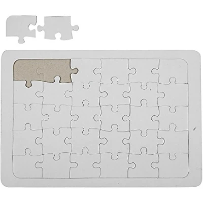Afbeelding van Creotime Maak Je Eigen Puzzel Wit 21x30 Cm 33 delig