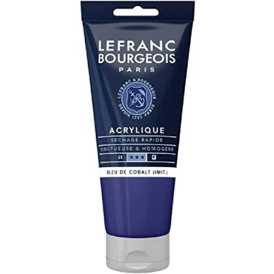 Afbeelding van Lefranc Bourgeois 300363 fijne acrylverf, hoog gepigmenteerd, goede dekking, romige homogene textuur 80ml tube, Cobalt Blue Hue