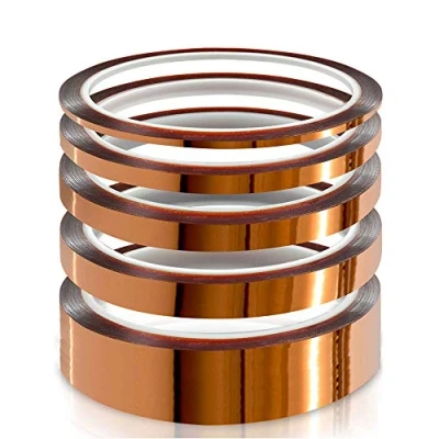 Afbeelding van YIXISI 5 pack Hittebestendige Tape, Hoge Temperatuur Kapton Polyimide Film Plakband, Multi formaat 3 mm / 6 8 12 25 x 33 m, Tot 280 ℃ (536 ℉)